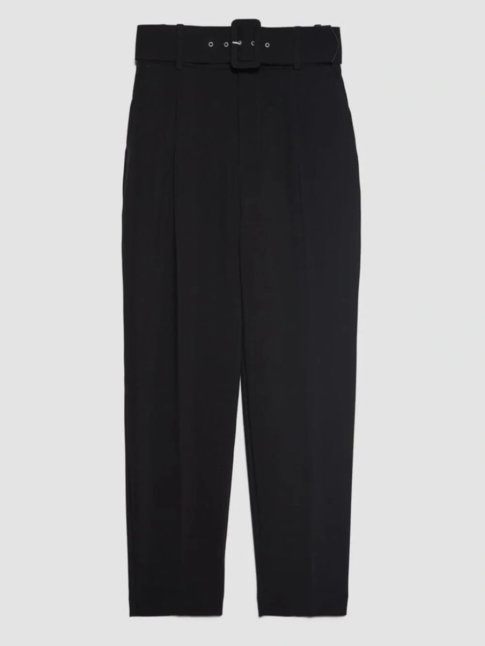 Zara Black High-Waist Tailored Trousers with Belted Waist. Size Small. Tapered. - Picture 4 of 8
